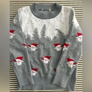 Festive Christmas/winter Gray and Red Snowman Sweater